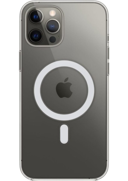Apple Iphone 12 Pro Max Magsafe Kablosuz Şarj Uyumlu Köşe Korumalı Kılıf Şeffaf