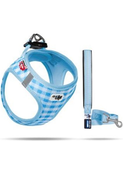 Vest Göğüs Tasması Air-Mesh Açık Mavi-Ekose 3xs