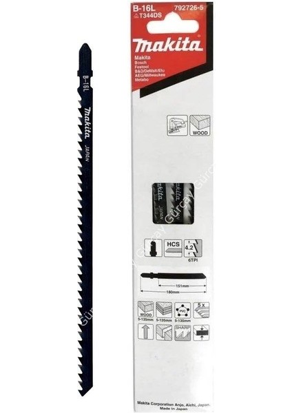 792726 / B-16L Uzun Dekupaj Testere 5'li Paket