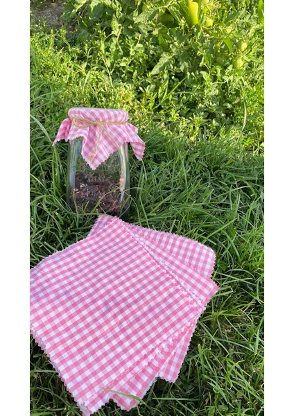 Pembe Kavanoz Kapağı Örtüsü 50'li