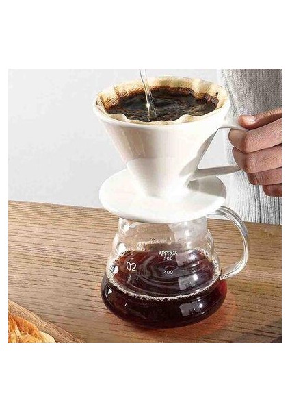Seramik Dripper Kahve Demleme Beyaz Fsb-2