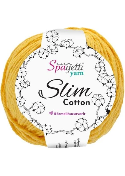 Spagettiyarn Sarı Slim Cotton ( 50 Gr)