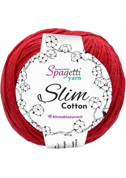 Spagettiyarn Kırmızı Slim Cotton (50 Gr) fiyatları