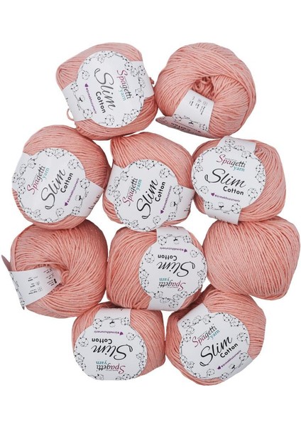 Spagettiyarn Yavruağzı Slim Cotton Ip - 10'lu Set