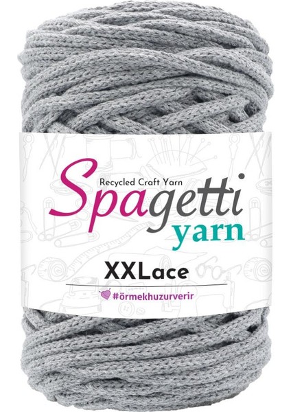 Spagettiyarn Gri Xxlace Pamuklu