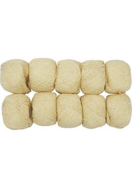 Spagettiyarn Soft Sarı Slim Cotton Ip - 10'lu Set