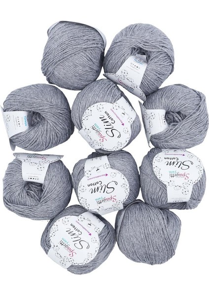 Spagettiyarn Gri Slim Cotton Ip - 10'lu Set modelleri