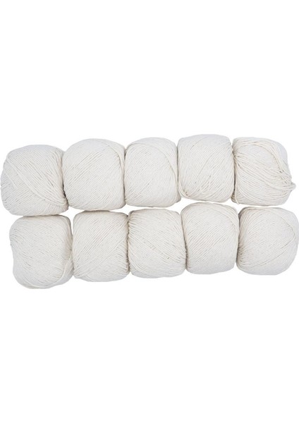 Spagettiyarn Şeker Beyaz Slim Cotton Ip - 10'lu Set fiyatları