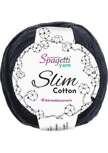 Spagettiyarn Siyah Slim Cotton( 50 Gr)