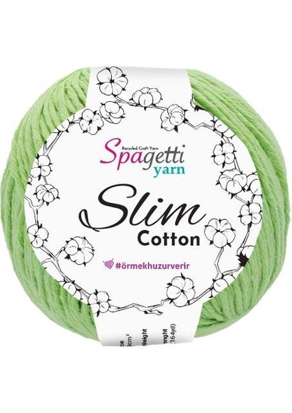 Spagettiyarn Fıstık Yeşil Slim Cotton Ip ( 50 Gr) fiyatları