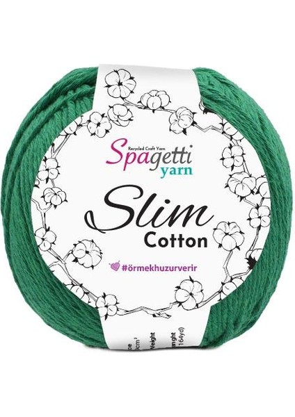 Spagettiyarn Benetton Yeşil Slim Cotton( 50 Gr)