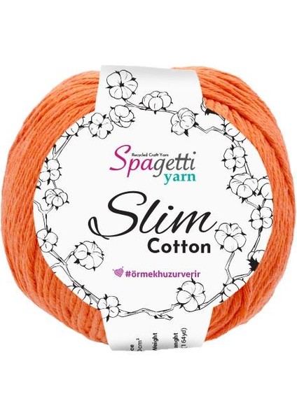 Spagettiyarn Turuncu Slim Cotton ( 50 Gr)