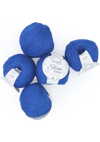 Spagettiyarn Saks Mavi Slim Cotton Ip - 5'li Set fiyatları