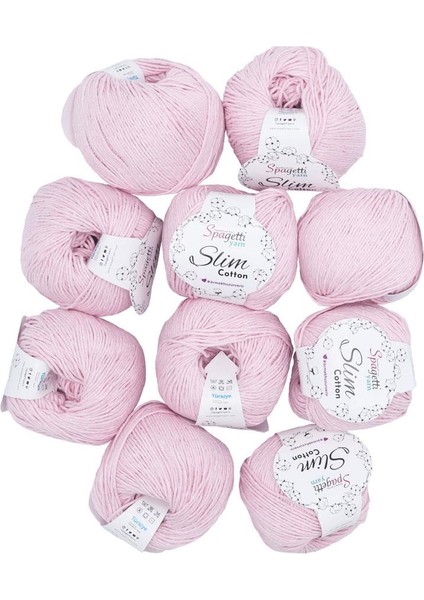 Spagettiyarn Bebe Pembe Slim Cotton - 10 'lu Set modelleri