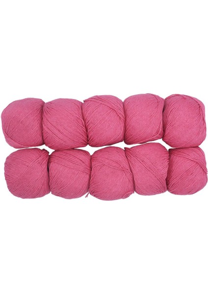 Spagettiyarn Fuşya Slim Cotton Ip - 10'lu Set