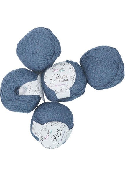 Spagettiyarn Kot Rengi Slim Cotton Ip - 5'li Set