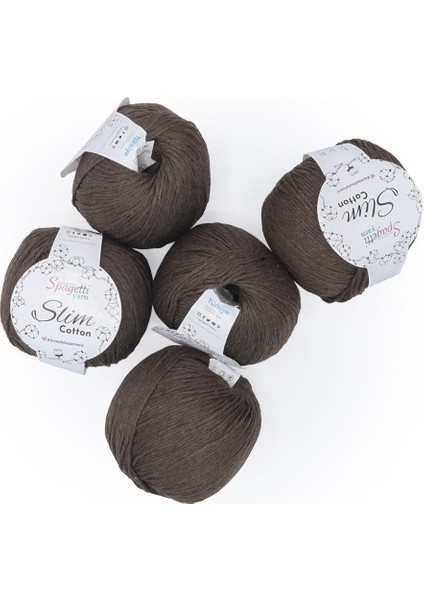 Spagettiyarn Kahverengi Slim Cotton Ip - 5'li Set fiyatları