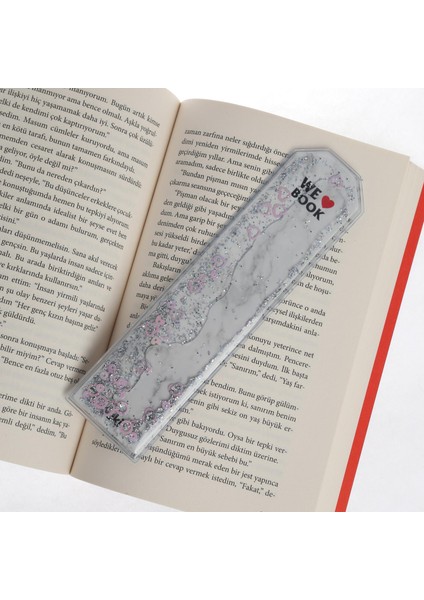 Mermer Desen Simli Sulu Kitap Ayracı Beyaz indirimleri