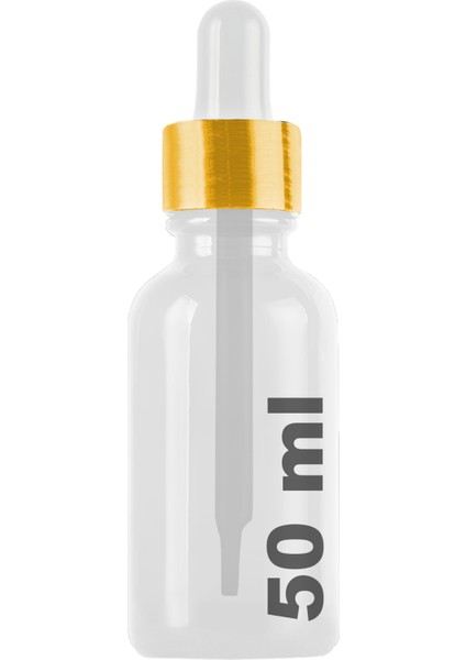 50 cc Şeffaf Damlalık Metal Gold Sızdırmaz Kapaklı 50 ml Dropper Cam Serum Şişesi 1 Adet