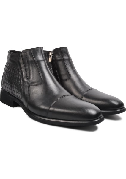 2356 Siyah Erkek Deri Fermuarlı Bot fiyatları