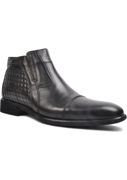 2356 Siyah Erkek Deri Fermuarlı Bot modelleri