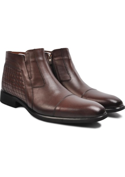 2356 Kahve Erkek Deri Fermuarlı Bot fiyatları