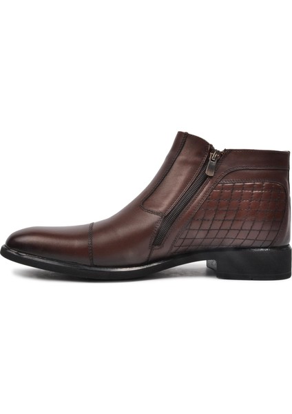 2356 Kahve Erkek Deri Fermuarlı Bot indirimleri