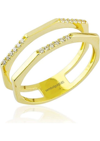 Altın Yüzük Suyolu 14K Gold Taşlı