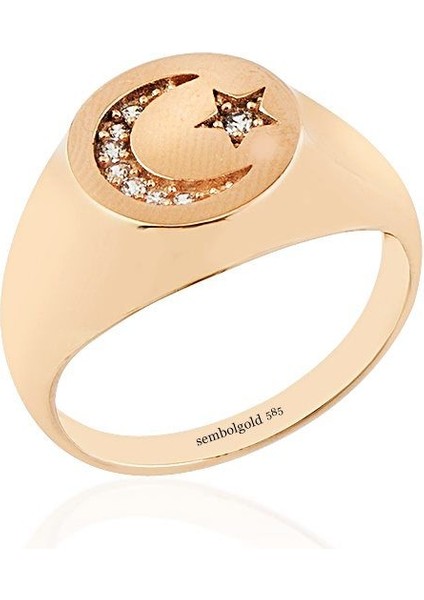 Ayyıldız Şövalye Altın Yüzük 14K Rose Gold