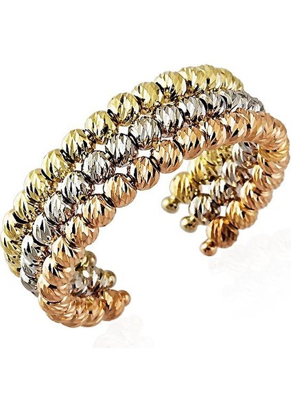 Italy Dorika Altın Yüzükler 14K Gold 3 Renk