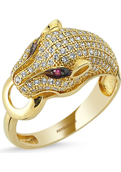 Kaplan Altın Yüzük 14K Gold