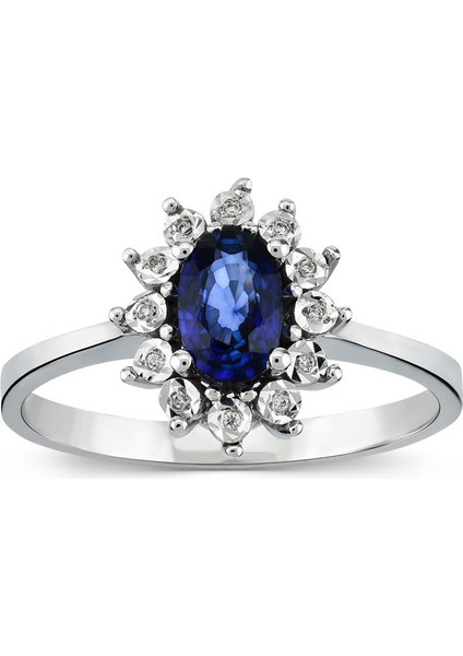 0.61 Ct. Pırlanta Safir Yüzük