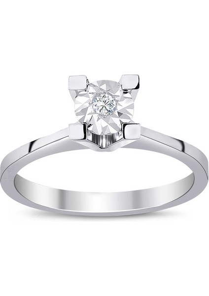 1 Ct. Görünümlü 0.04 Ct. Pırlanta Tektaş Yüzük