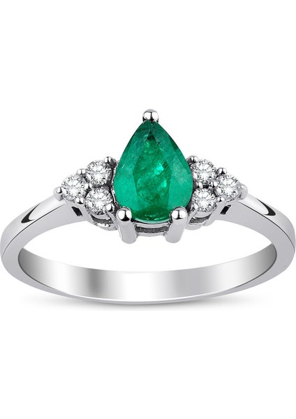 0.70 Ct. Pırlanta Zümrüt Yüzük