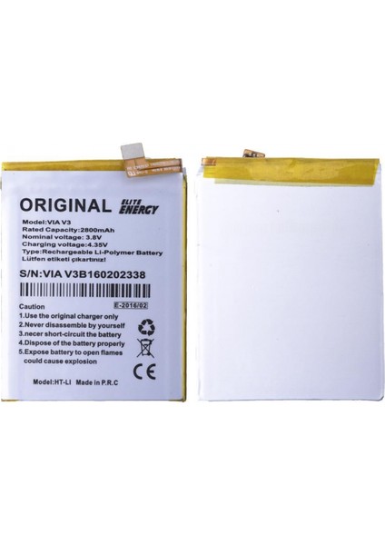 Via V3 Uyumlu Casper V3B160202338 2800 mAh Batarya