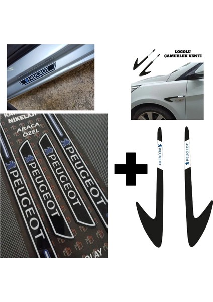 Peugeot 406 Kapı Eşiği + Logolu Çamurluk Venti Set