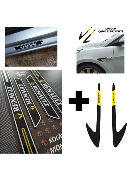 Renault Fluence Kapı Eşiği + Logolu Çamurluk Venti Set
