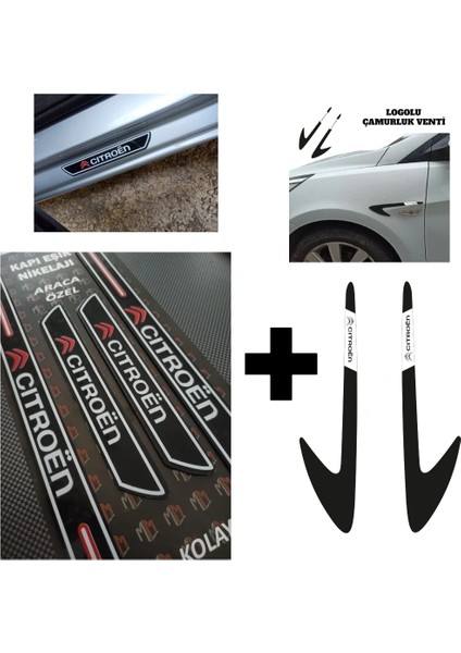 Citroen Bx Kapı Eşiği + Logolu Çamurluk Venti Set