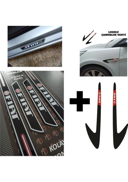 Fiat Stilo Kapı Eşiği + Logolu Çamurluk Venti Set