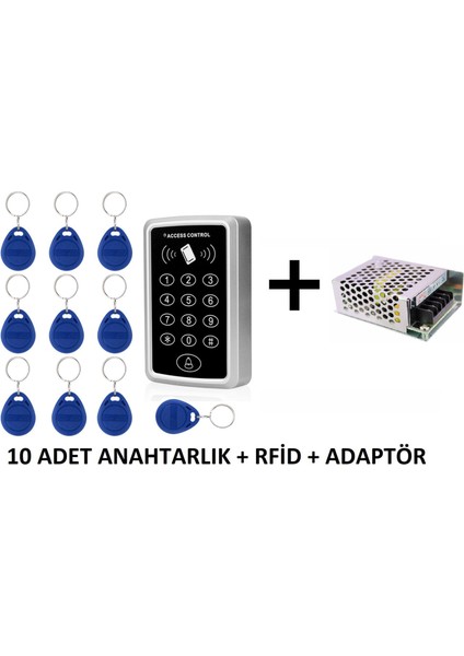 RFID Şifreli Kapı Kilidi - 10 Tag ve Adaptör