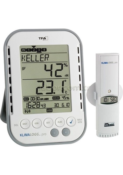 Tfa 30.3039.IT 'klimalogg Pro' Profı Termo Higrometre Datalogger ve Tfa 30.3180.IT Sensör