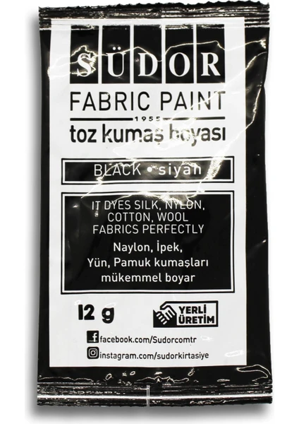 Toz Kumaş Boyası 12 gr Siyah