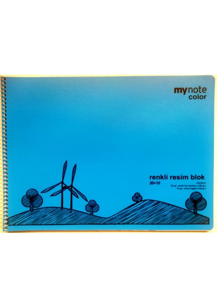 Pp Kapak Renkli Resim Blok 20+10 Yaprak Resim Defteri 25X35 cm