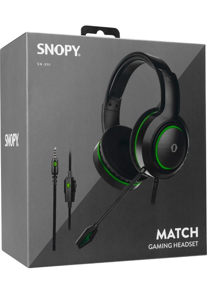 SN-X51 MATCH Siyah/Yeşil Gaming Kulaklık