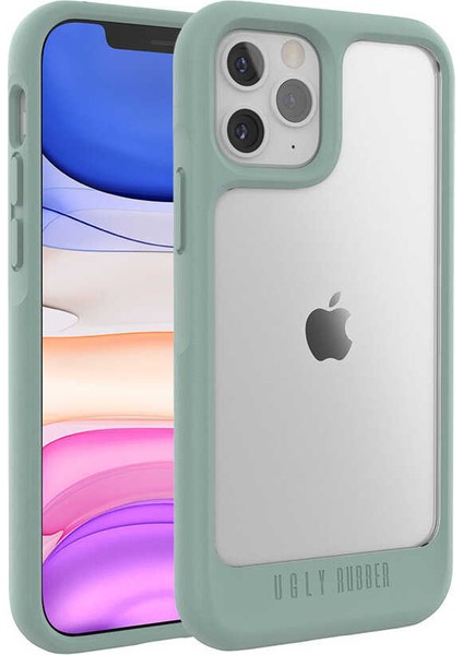 Apple iPhone 12 Pro Max Çift Katmanlı Darbe Emici Ugly Rubber UR G Model Kapak Yeşil