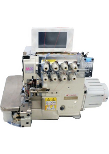 MX5214-53/633-2X7KS 4 Iplik Overlok Makinesi Geniş Dikiş (9mm) Iplik Kesicili Fire Emicili Ayak Kaldırmalı D.drive