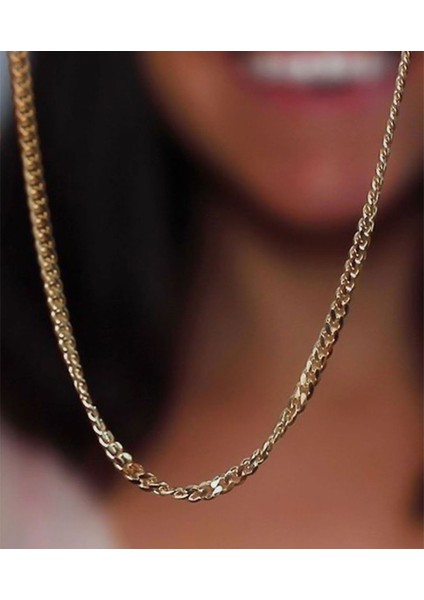 925 Ayar Gümüş Altın Kaplama Gurmet Zincir Kolye