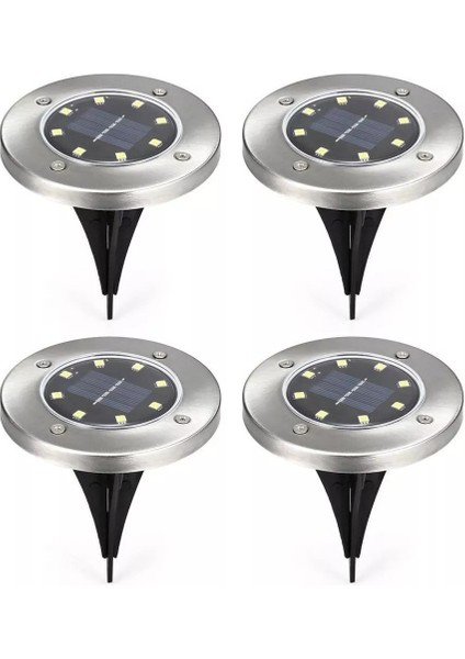 LED Güneş Lambaları 8 Işık Bahçe Zemini, 4 Pz. (Yurt Dışından)