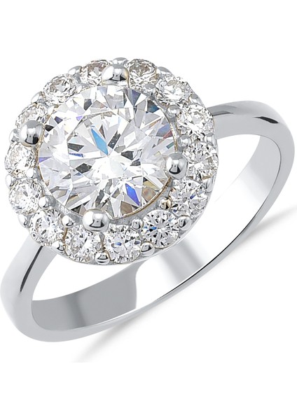 Preciosa Zirconia Taşlı Gümüş Tektaş Yüzük YZG.369