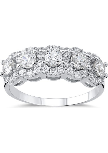 Preciosa Zirconia Taşlı Gümüş Beştaş Yüzük YZG.393 fiyatları